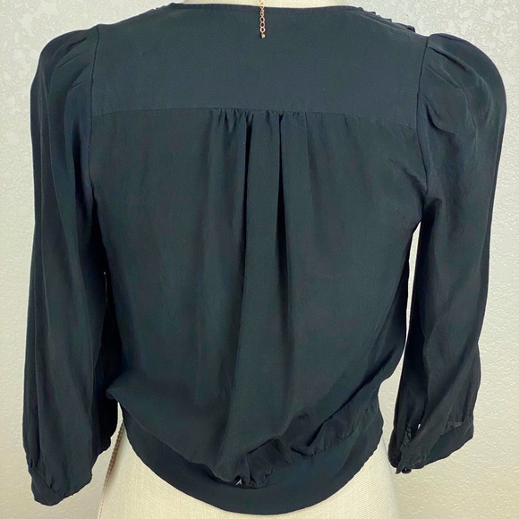 Madewell Black Silk Wrap Top - Picture 9 of 9